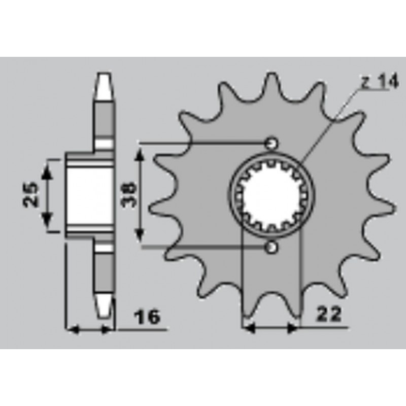 CHT ZĘBATKA PRZEDNIA 2050 14 DUCATI 748/916/944/996 1000