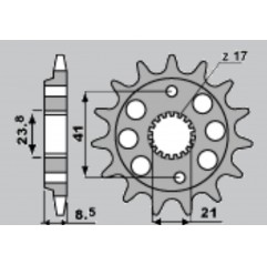 CHT ZĘBATKA PRZEDNIA 2071 14 HONDA XR 400R 96-00, TRX 400RX 99-04 (4049-14) (JTF1332.14)