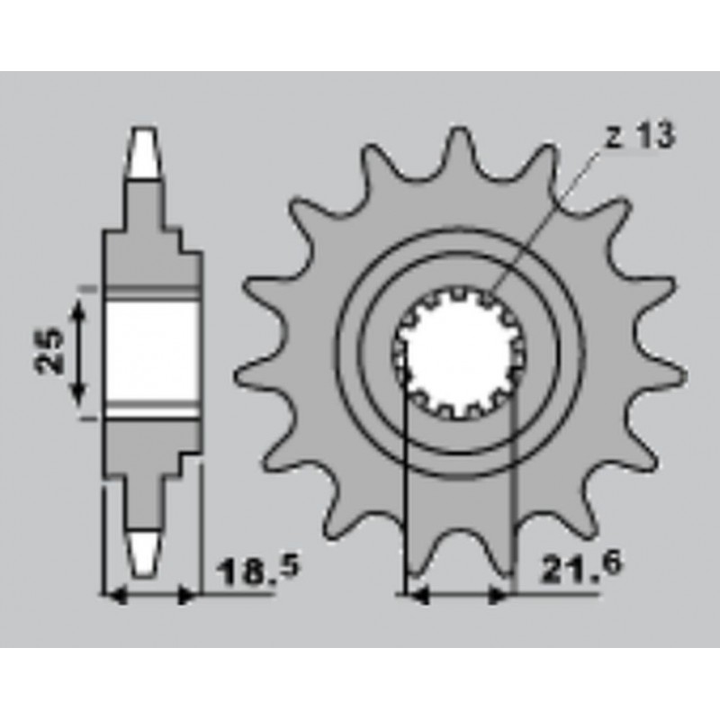 CHT ZĘBATKA PRZEDNIA 2119 14 (A4254065141) KAWASAKI Z750/Z800