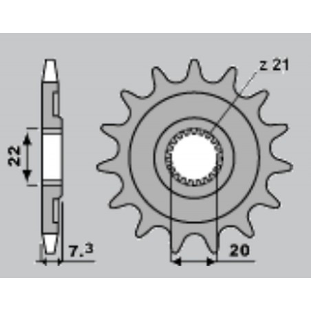 CHT ZĘBATKA PRZEDNIA 2120 12 HONDA CRF 250 '04-'17, CR 125 '04-'07 (JTF1323.12)