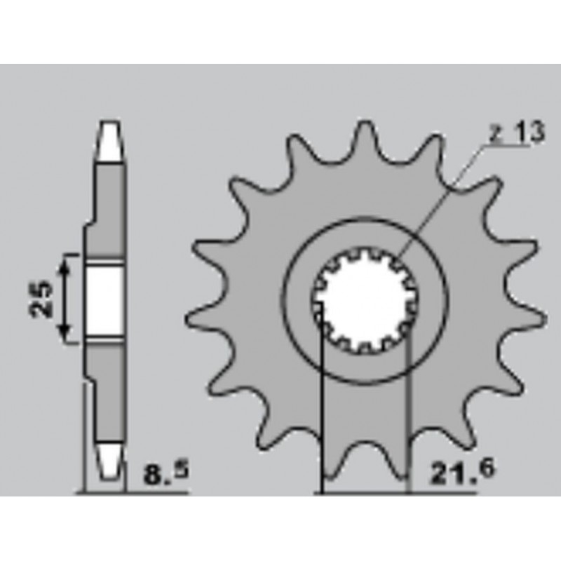 CHT ZĘBATKA PRZEDNIA 2137 14 KAWASAKI Z1000 '07-'15, ZX10R (-1)