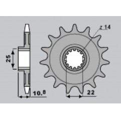 CHT ZĘBATKA PRZEDNIA 2145 16 APRILIA RXV/SXV 450 550 06-12 (4071-16) (JTF707.16)