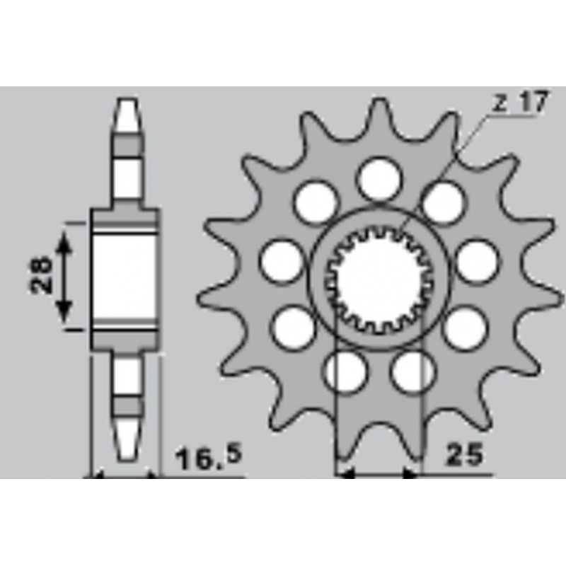 CHT ZĘBATKA PRZEDNIA 2147 17 KTM 950/990 1190 (5/8X5 16-17) (JTF1904.17)