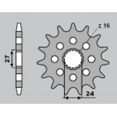 CHT ZĘBATKA PRZEDNIA 2190 16 SUZUKI GSXR 1000 '09-'13 (-1)