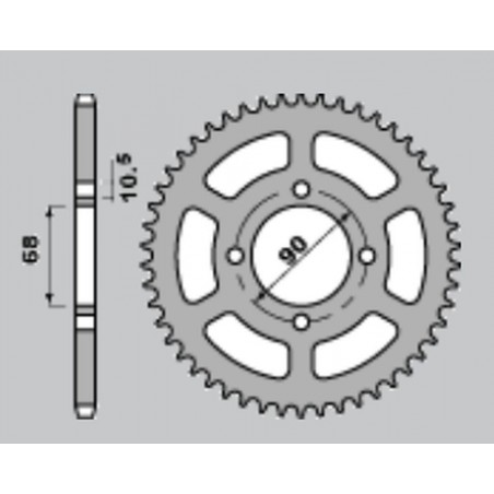 CHT ZĘBATKA TYLNA 243 53 HONDA MTX125R 83-94 (241-53) (JTR241.53)