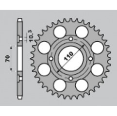 CHT ZĘBATKA TYLNA 246 41 HONDA CB 250N '78-'82 (A4140246410)