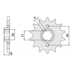 CHT ZĘBATKA PRZEDNIA 267 14 HONDA XL 350R (287-14K) (JTF1263.16)