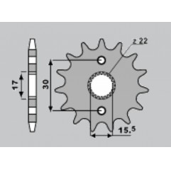 CHT ZĘBATKA PRZEDNIA 332 14 (A4250273140) HONDA CR 80/85