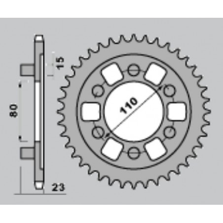 CHT ZĘBATKA TYLNA 3555 38 APRILIA AF1 125 90-93 (A4150019380)