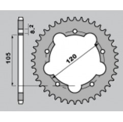 CHT ZĘBATKA TYLNA 3565 45 APRILIA RX50 93-95 (2011-45) (ŁAŃC.415)