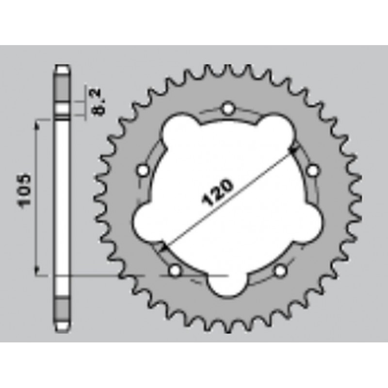 CHT ZĘBATKA TYLNA 3565 51 APRILIA RX 50 92-98 (2056-51) (JTR24.50) ŁAŃC.420