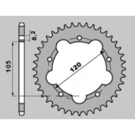CHT ZĘBATKA TYLNA 3565 51 APRILIA RX 50 92-98 (2056-51) (JTR24.50) ŁAŃC.420