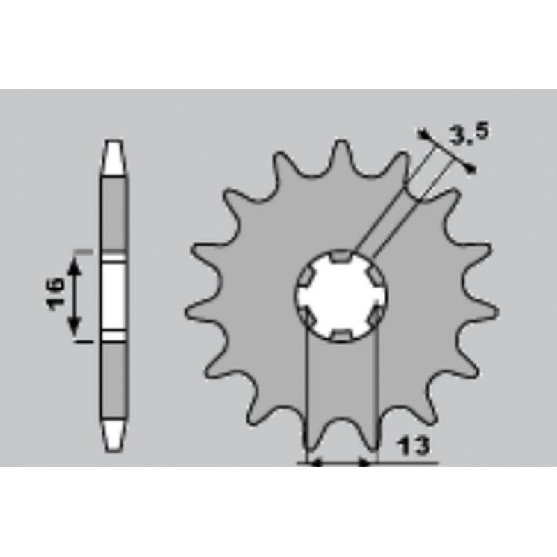 CHT ZĘBATKA PRZEDNIA 415 11 SUZUKI TS 50, YAMAHA DT50 MX/RD50MX (562-12)