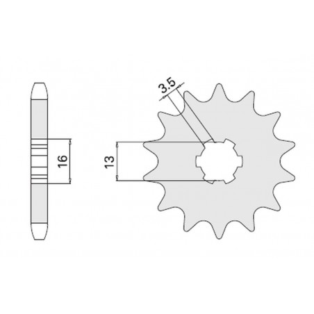 CHT ZĘBATKA PRZEDNIA 428 14 (428-14) (ŁAŃC.428) SUZUKI POLINI