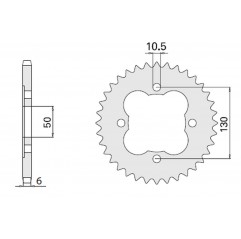 CHT ZĘBATKA TYLNA 4303 39 HONDA TRX 250 300400 450 (2113-39) (JTR1350.39) (ŁAŃC.520)