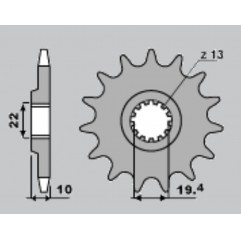 CHT ZĘBATKA PRZEDNIA 435 14 SUZUKI RM 250 ,DR 350