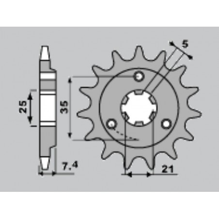 CHT ZĘBATKA PRZEDNIA 437 16 SUZUKI DR 600/650 (437-16) (JTF437.16)
