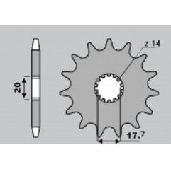 CHT ZĘBATKA PRZEDNIA 440 13 YAMAHA YZ 125 87-04 (564-13) (JTF564.13)