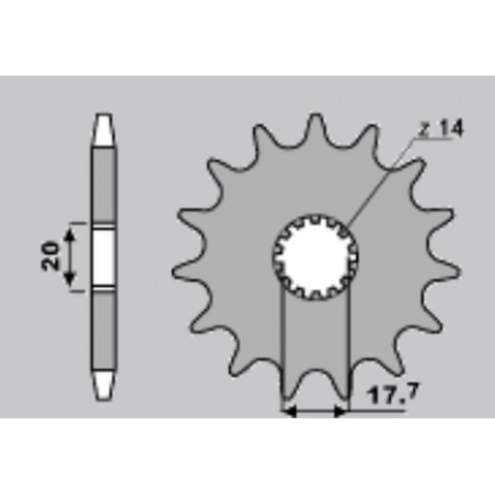 CHT ZĘBATKA PRZEDNIA 440 13 YAMAHA YZ 125 87-04 (564-13) (JTF564.13)