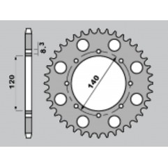 CHT ZĘBATKA TYLNA 491 44 (A4150487440) KAWASAKI KLR650 , KLE 500 ,KLX 650