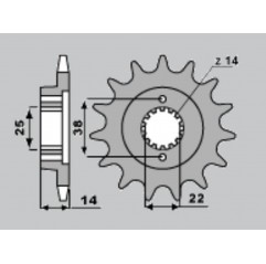 CHT ZĘBATKA PRZEDNIA 497 15 CAGIVA ELEFANT 750/900 (4012-15)