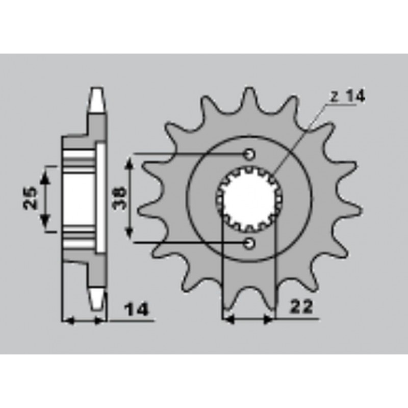 CHT ZĘBATKA PRZEDNIA 497 15 CAGIVA ELEFANT 750/900 (4012-15)