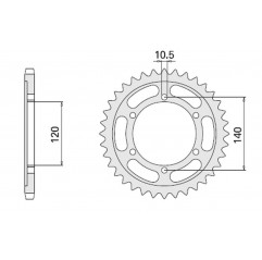 CHT ZĘBATKA TYLNA 498 38 (499-38) (JTR499.38) SUZUKI GSXR 750/1300 TL 1000R/S ,KAWASAKI VN 800 VULCAN, ZZR 600