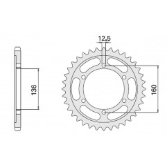 CHT ZĘBATKA TYLNA 500 40 KAWASAKI GPZ100 RX 86-88 (506-40) (ŁAŃC.630) (JTR506.40)