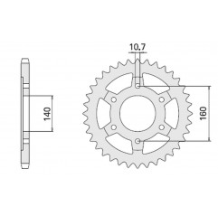 CHT ZĘBATKA TYLNA 502 44 KAWASAKI ZZR 1100 98-99 (502-44) (JTR502.44)