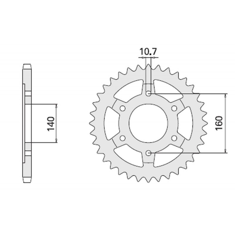 CHT ZĘBATKA TYLNA 502 44 KAWASAKI ZZR 1100 98-99 (502-44) (JTR502.44)