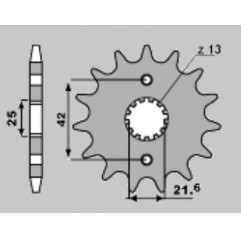 CHT ZĘBATKA PRZEDNIA 513 16 ZKAWASAKI ZZR 600, ZXR 750 (A4250513160)