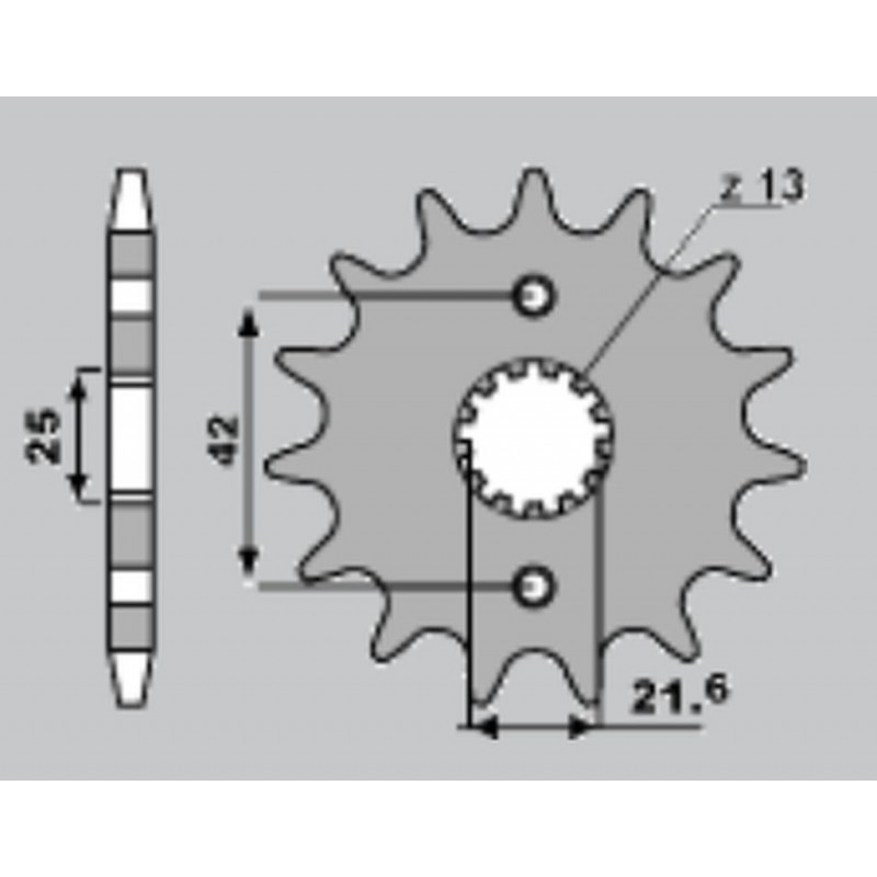 CHT ZĘBATKA PRZEDNIA 513 16 ZKAWASAKI ZZR 600, ZXR 750 (A4250513160)