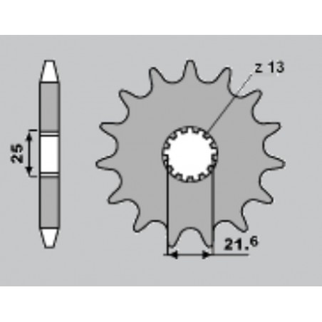 CHT ZĘBATKA PRZEDNIA 518 15 SUZUKI GS 750 1000, GSX 1100 E/EF/ES KAWASAKI (518-15) (JTF 518.15)