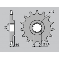 CHT ZĘBATKA PRZEDNIA 521 15 KAWASAKI Z 900, Z 1000A (521-15) (JTF521.15)