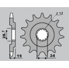 CHT ZĘBATKA PRZEDNIA 524 15 KAWASAKI GPZ 1100 (523-15)