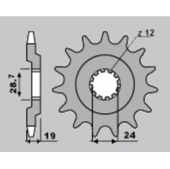 CHT ZĘBATKA PRZEDNIA 529 15 KAWASAKI ZX 10 88-90 (526-15) (ŁAŃC.532)