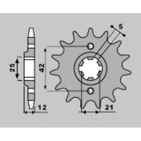 CHT ZĘBATKA PRZEDNIA 571 16 YAMAHA XJ 600 84-91 (571-16) (JTF571.16)