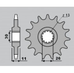 CHT ZĘBATKA PRZEDNIA 579 17 YAMAHA FZ1 06-13, R1 04-14, FJ1100 1200