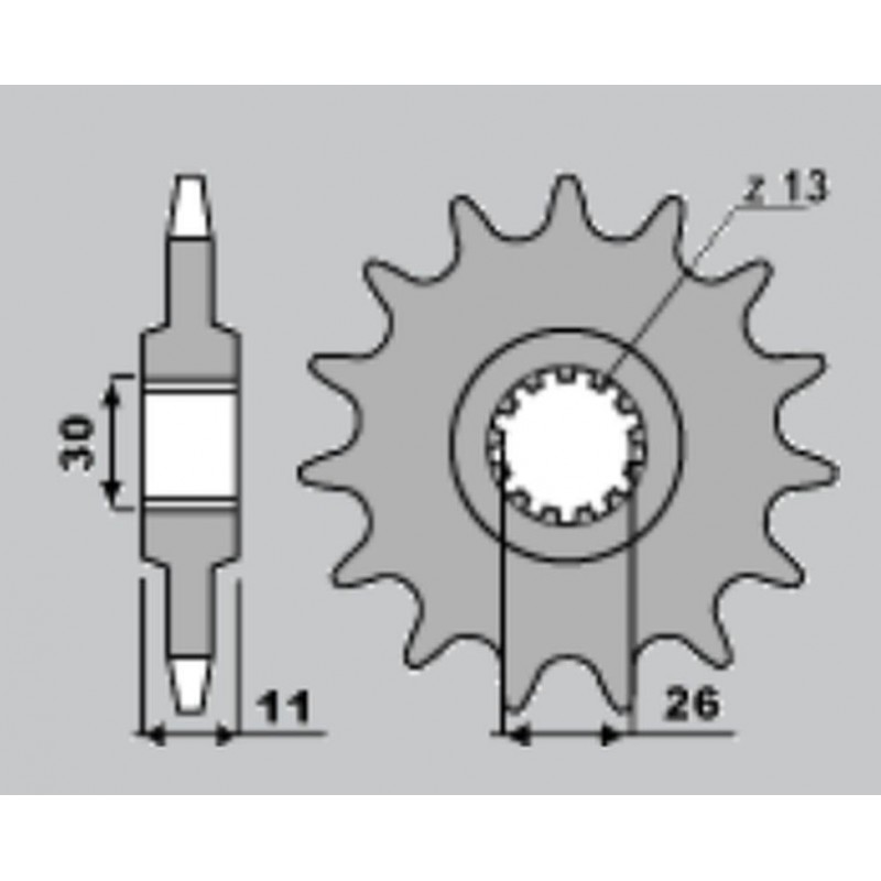 CHT ZĘBATKA PRZEDNIA 579 17 YAMAHA FZ1 06-13, R1 04-14, FJ1100 1200