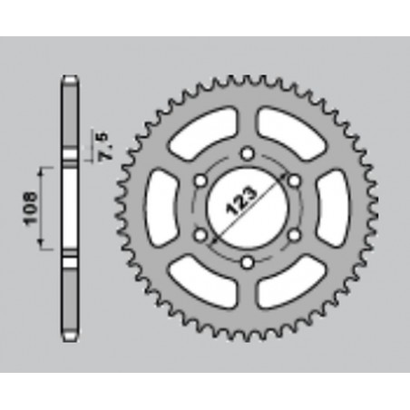 CHT ZĘBATKA TYLNA 707 50 CAGIVA 50 W4 (A4140696500)
