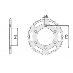 CHT ZĘBATKA TYLNA 804 42 (828-42) (JTR828.42) SUZUKI DR 600/650/800 '88-'95