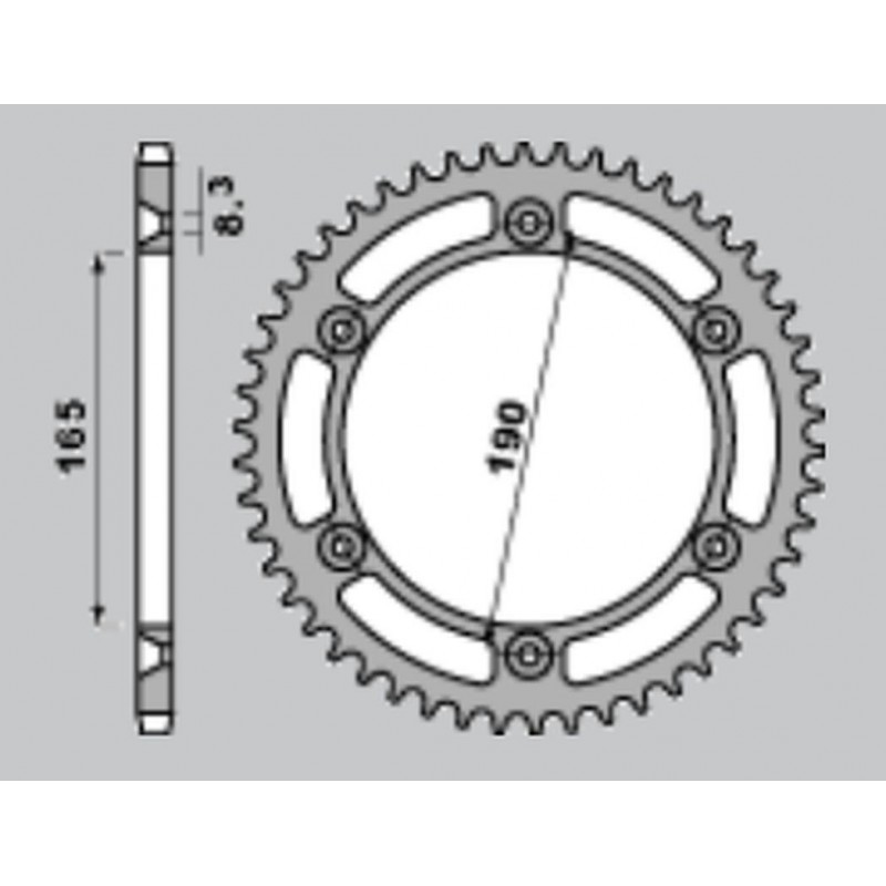 CHT WYPRZEDAŻ ZĘBATKA TYLNA ALUMINIOWA T7075 (ERGAL) 896 48 KTM 600 LC4 ENDURO (88-89), 125 ENDURO (89) (ŁAŃC. 520) KOLOR SREBRN