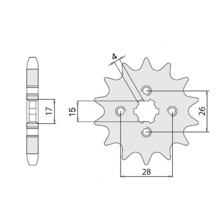 CHT ZĘBATKA PRZEDNIA 261 13 HONDA MBX/MTX 50 (4009-13)