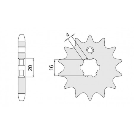 CHT ZĘBATKA PRZEDNIA 550 16 GILERA 125 84-88 (601-16)