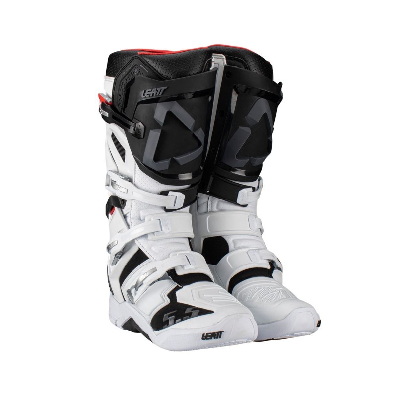 LEATT (NOWOŚĆ 2023) BUTY CROSS 5.5 FLEXLOCK BOOTS WHITE KOLOR BIAŁY/CZARNY ROZMIAR 43 / 27.5 cm