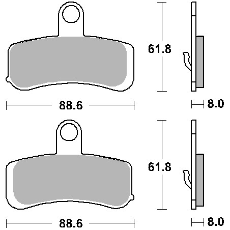 SBS PROMOCJA KLOCKI HAMULCOWE KH457 STREET EXCEL SINTER KOLOR ZŁOTY PASUJE DO: HARLEY DAVIDSON ROAD KING/FAT BOY/SOFTAIL/FAT BOB