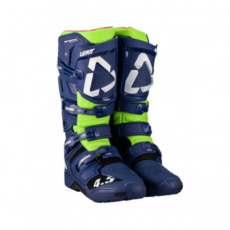 LEATT (NOWOŚĆ 2023) BUTY CROSS 4.5 ENDURO BOOTS BLUE KOLOR GRANATOWY/ZIELONY FLUO ROZMIAR 42 / 26.5 cm