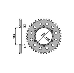 PBR ZĘBATKA TYLNA 856 50 C45 YAMAHA YZ/YZF 88-98 (JTR853.50) (ŁAŃC. 520)