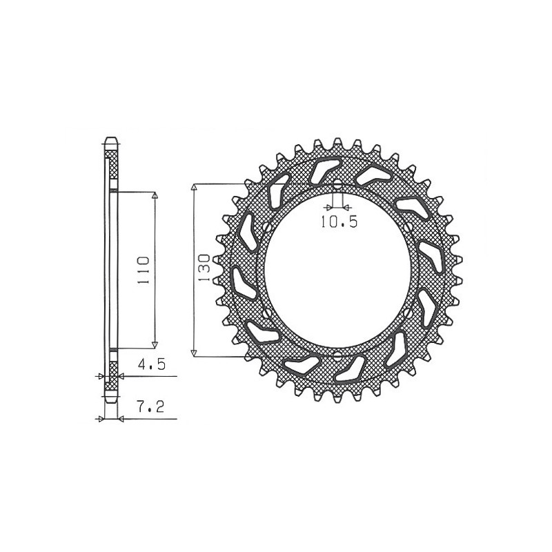 SUNSTAR ZĘBATKA TYLNA 4385 46 YAMAHA R6 '06-'20, MT09 '14-'19, SUZUKI GSXR 750 '11-'19, GSXR 1000 '17-'19, XSR 900 '16-'19 (+1) 