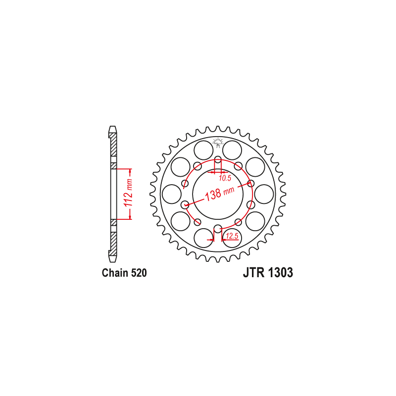 JT ZĘBATKA TYLNA 4384 43 HONDA CBR 600 '91-'98, CBR 600 '11-'14, CBR 900 RR FIREBLADE '93-'98 (JJTR1303.43) (ŁAŃC. 520)